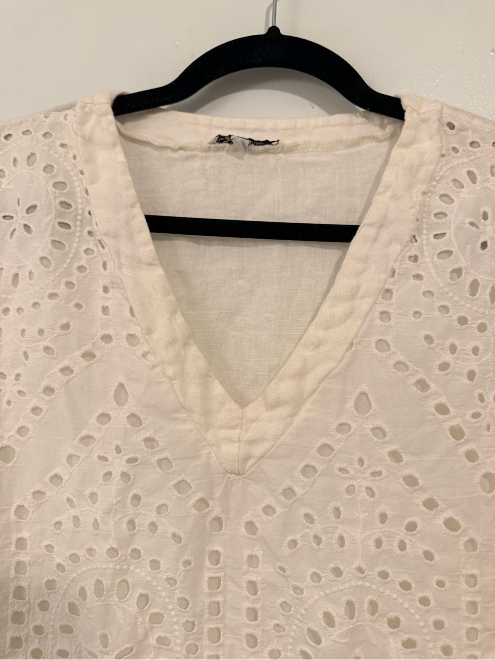 REVOLVE Cream Eyelet V-Neck Mini Dress - Picture 5 of 12